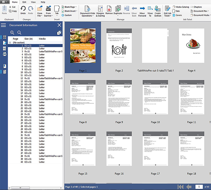 ReadyPrint product screen shot of a book